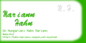 mariann hahn business card